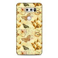 LG K50S Kılıf Kelebek Etkisi (33) Hybrid Kılıf Kahverengi Turuncu