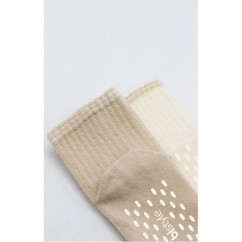 Bistyle Bistyle Çemberli Basic Penye Kaymaz Soket Çorap 2li 10146 Bej
