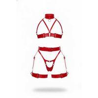 Kırmızı Harness Takım Deri Yüksek Yaka Gerdanlık Detaylı - Brf1378