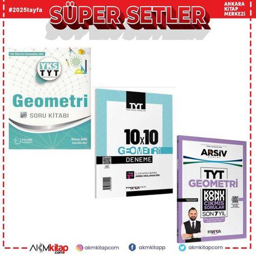 Palme TYT Geometri Soru Bankası ve Marka Deneme ile Çıkmış Sorular Seti 3 Kitap