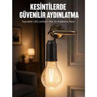 Aydınlatma Ampul Tasarımlı Ambians Işık Askılı Kamp Lambası