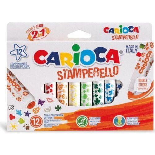 Carioca Carioca Stamperello Yıkanabilir Keçeli Boya Kalemi 12li (Bir Ucu Keçeli Kalem Bir Ucu Damga)