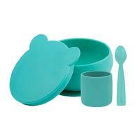 OiOi OiOi Blw I Silikon Beslenme Seti 3lü (Kaseli) Aqua Green