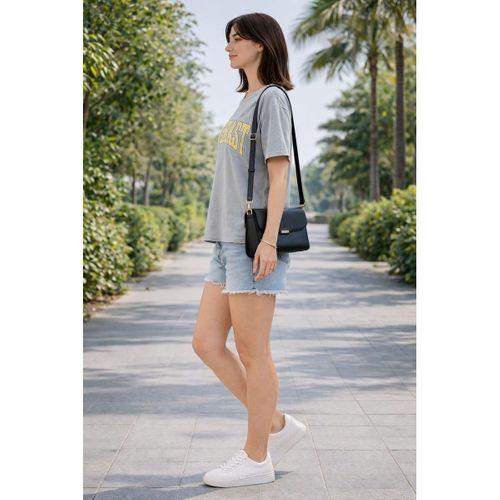 ALEXANDERGARDI Baskılı Antrasit Basic T-shirt