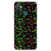 Lopard Oppo Realme 5 Pro Uyumlu Kılıf PiXel (25) Antişok Kapak Yeşil Pembe
