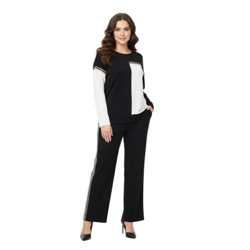 Kadın Siyah Sıfıryaka Sim Şeritli Eşofman Takım BGL-ST05082