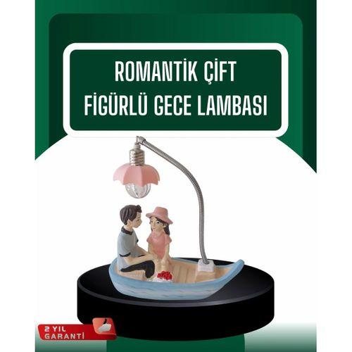 El Ele Tutuşan Çift Figürlü Dekoratif Gece Lambası Romantik Tasarım
