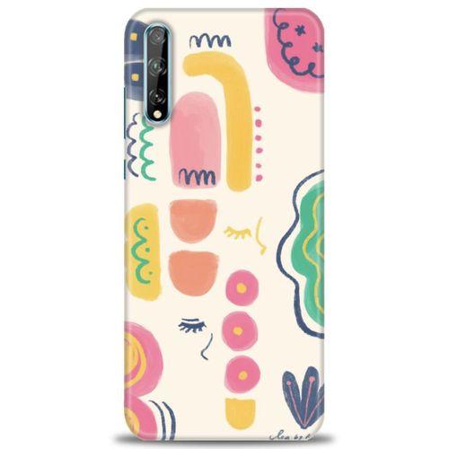 Huawei P Smart S Kılıf HD Baskılı Kılıf - Çizim + Tam Ekran Koruyucu