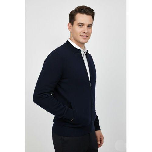 Erkek Hakim Yaka Astarlı Triko Fermuarlı Mont BGL-ST04832