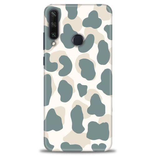 Huawei Y6P Kılıf HD Baskılı Kılıf - Mavi Bej + Tam Ekran Koruyucu