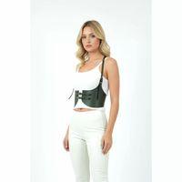 Haki Renk Kalın Kadın Kemeri, Deri Kemer Harness