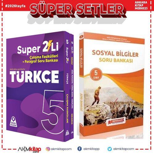 Örnek Akademi 5. Sınıf Süper İkili Türkçe Seti ve Referans Sosyal Bilgiler Soru Bankası 2 Kitap