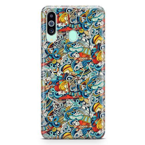 Samsung Galaxy M40 Kılıf Uludağ Doodle Arka Kapak Koruma Desenli Full Koruyucu