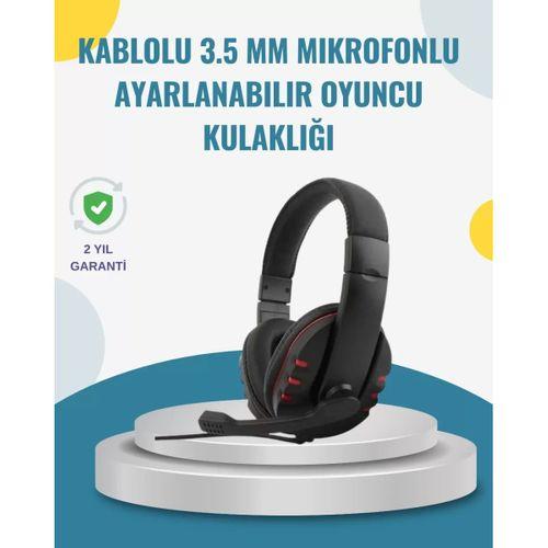 Kırmızı Kulaklık Stereo Mikrofonlu Dayanıklı Örgü Kablolu