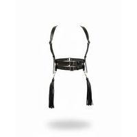 Siyah Kadın Kemer Çift Tokalı Omuz Detaylı Vücut Aksesuarı - Brf1393