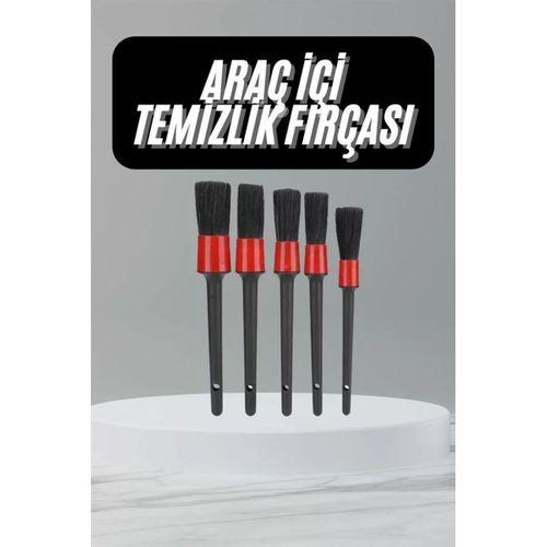 5 Adet Oto Detaylı Temizleyici Araç İçi Temizlik Fırça Seti Koltuk Döşeme Kapı Toz Alma Fırçası