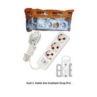 2 Metre Askı Aparatlı Anahtarlı 3lü Grup Priz Royaleks-68134