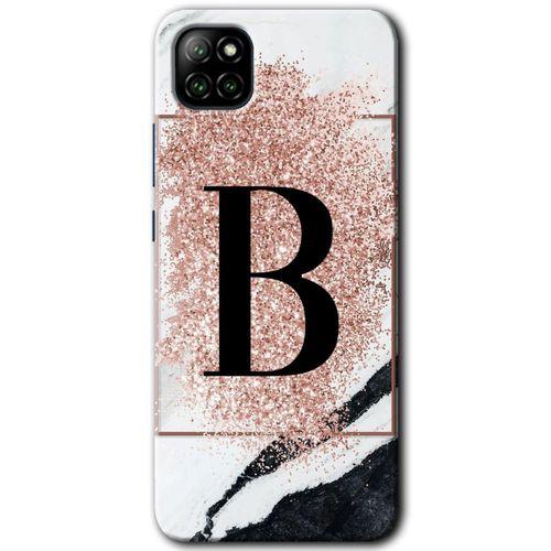 Casper Via E30 Kılıf HD Desen Baskılı Arka Kapak - Pembe Mermer Desenli B Harfi