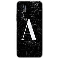 Tecno Pova 3 Kılıf HD Desen Baskılı Arka Kapak - Siyah Mermer Desenli A Harfi