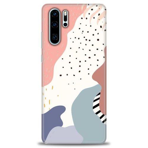 Huawei P30 Pro Kılıf HD Baskılı Kılıf - Yaprak ve Benekler + Tam Ekran Koruyucu