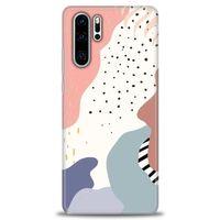 Huawei P30 Pro Kılıf HD Baskılı Kılıf - Yaprak ve Benekler + Tam Ekran Koruyucu