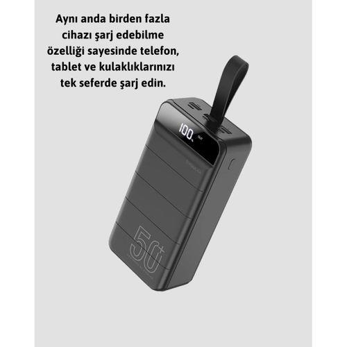 Yüksek Kapasiteli 50.000 Mah Powerbank – Type-c, Lightning Ve Micro Usb Uyumlu, Çoklu Cihaz Şarj Özellikli
