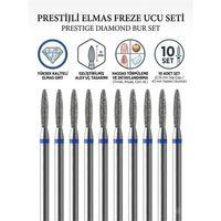 10'lu ORTA SERT Ultra Hassas Elmas Freze Ucu - Kuru Manikür, Tırnak, Hobi, Gravür Seti  723102