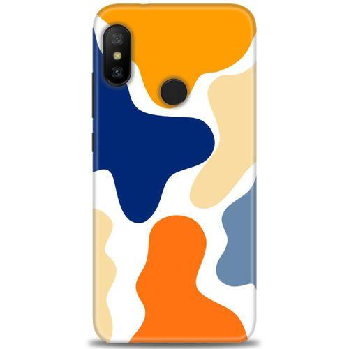 Xiaomi Mi A2 Lite Kılıf HD Baskılı Kılıf - Turuncu Lekeler + Tam Ekran Koruyucu