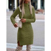 Loren Yünlü Motifli Midi Boy Triko Elbise