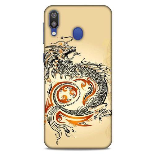 Samsung Galaxy M20 Kılıf Dragons (27) Tasarımlı Kılıf Siyah Ejderha Dövmesi