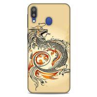 Samsung Galaxy M20 Kılıf Dragons (27) Tasarımlı Kılıf Siyah Ejderha Dövmesi
