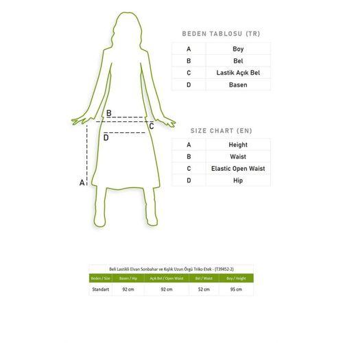 Beli Lastikli Elvan Sonbahar ve Kışlık Uzun Örgü Triko Etek Füme Fm