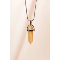 Güneş Taşı Doğal Taşı Zincirli El Yapımı Tasarımlı Kolye Uç: 3,5 cm Zincir: 20 cm Kutulu