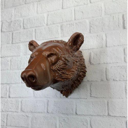 Dekoratif Ayı Duvar Heykeli Asılabilir Hediyelik 25x19 Cm