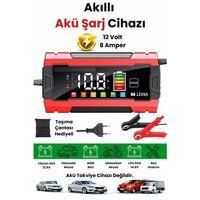 12v 8a Akıllı Akü Şarj Cihazı 12v 8a Lcd Ekranlı Pulse Repair Otomatik Akü Şarj & Desülfatör