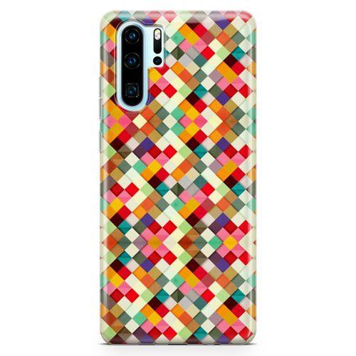 Huawei P30 Pro Kılıf Karo Taşlar Arka Kapak Koruma Desenli Full Koruyucu