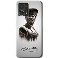 MRCİLETİSİM Oppo Reno 7 4G Kılıf HD Desen Baskılı Arka Kapak+Temperli Cam - Mustafa Kemal Atatürk