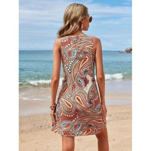 Kadın Kısa Kollu Dantel V Yakalı Desenli Süprem Elbise