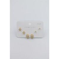 Çoklu Set Küpe - Altın