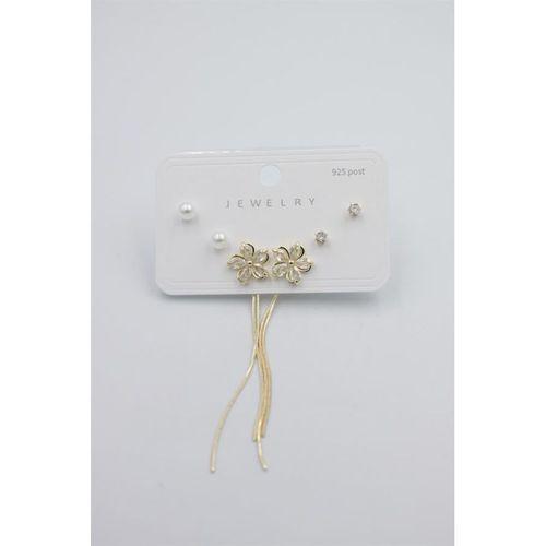 Çoklu Set Küpe - Altın