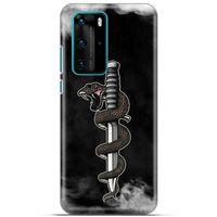 Lopard Huawei P40 Pro Uyumlu Kılıf Tattoo's (11) Tam Koruma Yılan Dövmesi