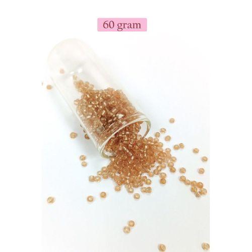 Dökme Cam Kum Boncuk (8/0) 3 mm - 60 Gram - Şeffaf Bal Rengi - BNC184