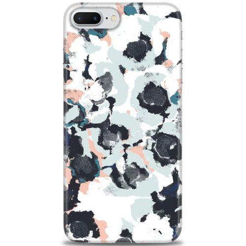 iPhone 7 Plus Kılıf HD Baskılı Kılıf - Sanatsal Siyah + Tam Ekran Koruyucu