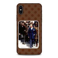 Apple Iphone X Kılıf Atatürk (23) Ultra Koruma Kılıfı Kahve Yuvarlak