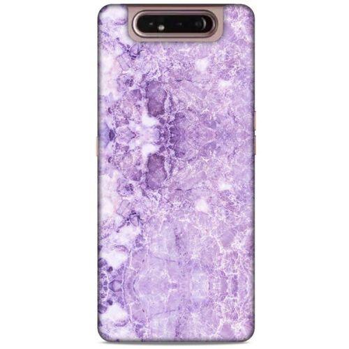 Mermer Desenli (16) Tema Kalın Kılıf Lila Samsung Galaxy A80 Kılıf