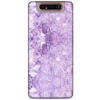 Mermer Desenli (16) Tema Kalın Kılıf Lila Samsung Galaxy A80 Kılıf