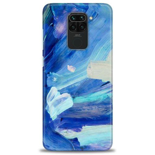 Xiaomi Redmi Note 9 Kılıf HD Baskılı Kılıf - Mavi Beyaz + Tam Ekran Koruyucu
