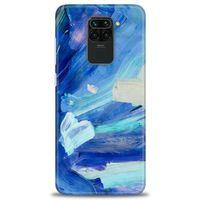 Xiaomi Redmi Note 9 Kılıf HD Baskılı Kılıf - Mavi Beyaz + Tam Ekran Koruyucu