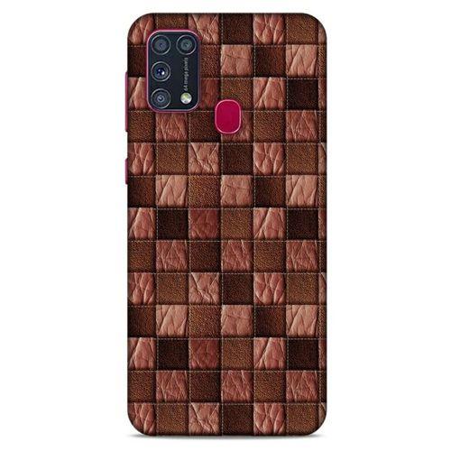 Samsung Galaxy M31 Kılıf Patchwork (4) Koruma Kılıfı Açık Kahverengi
