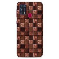 Samsung Galaxy M31 Kılıf Patchwork (4) Koruma Kılıfı Açık Kahverengi